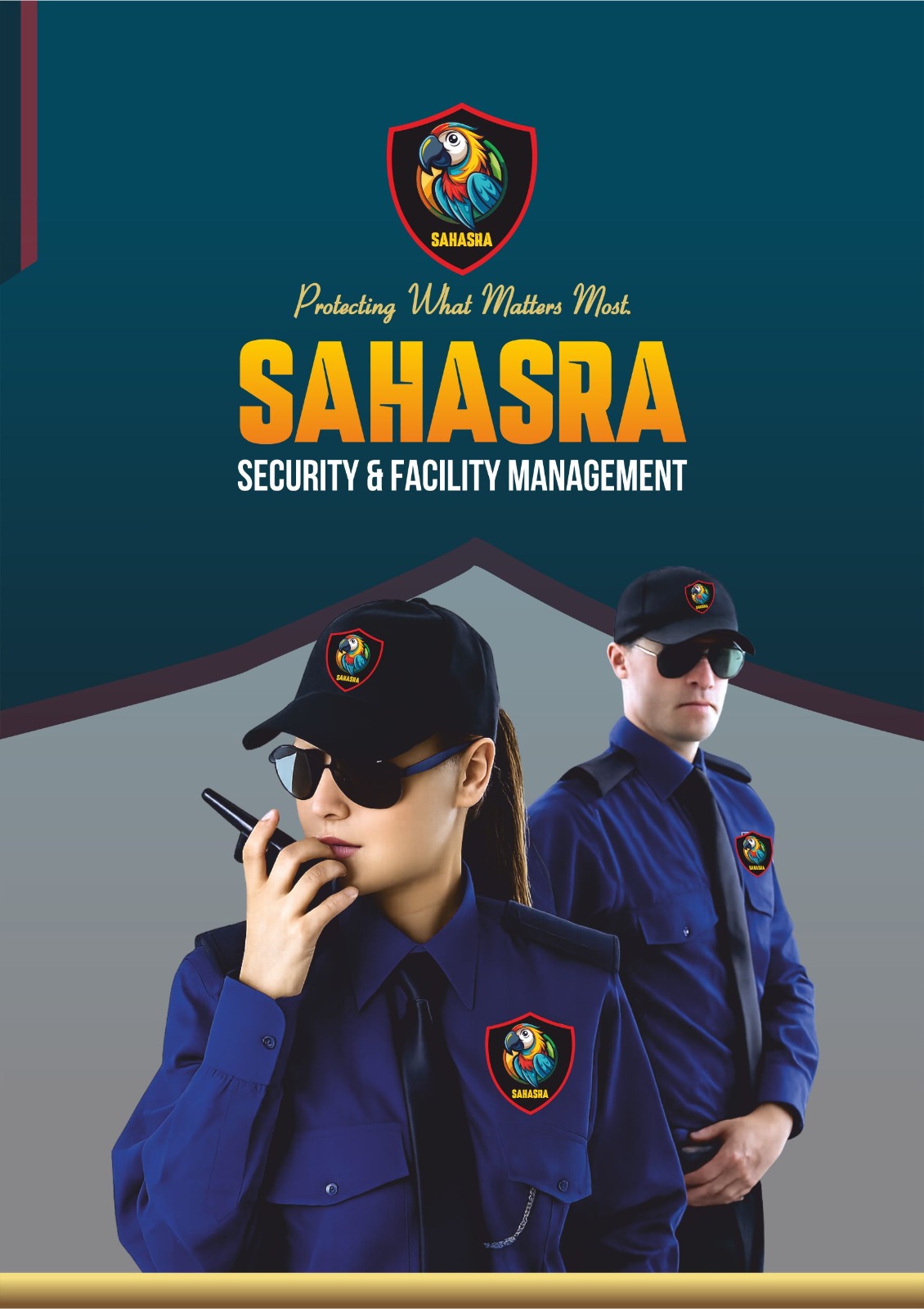 Sahasra security officers in navy uniform